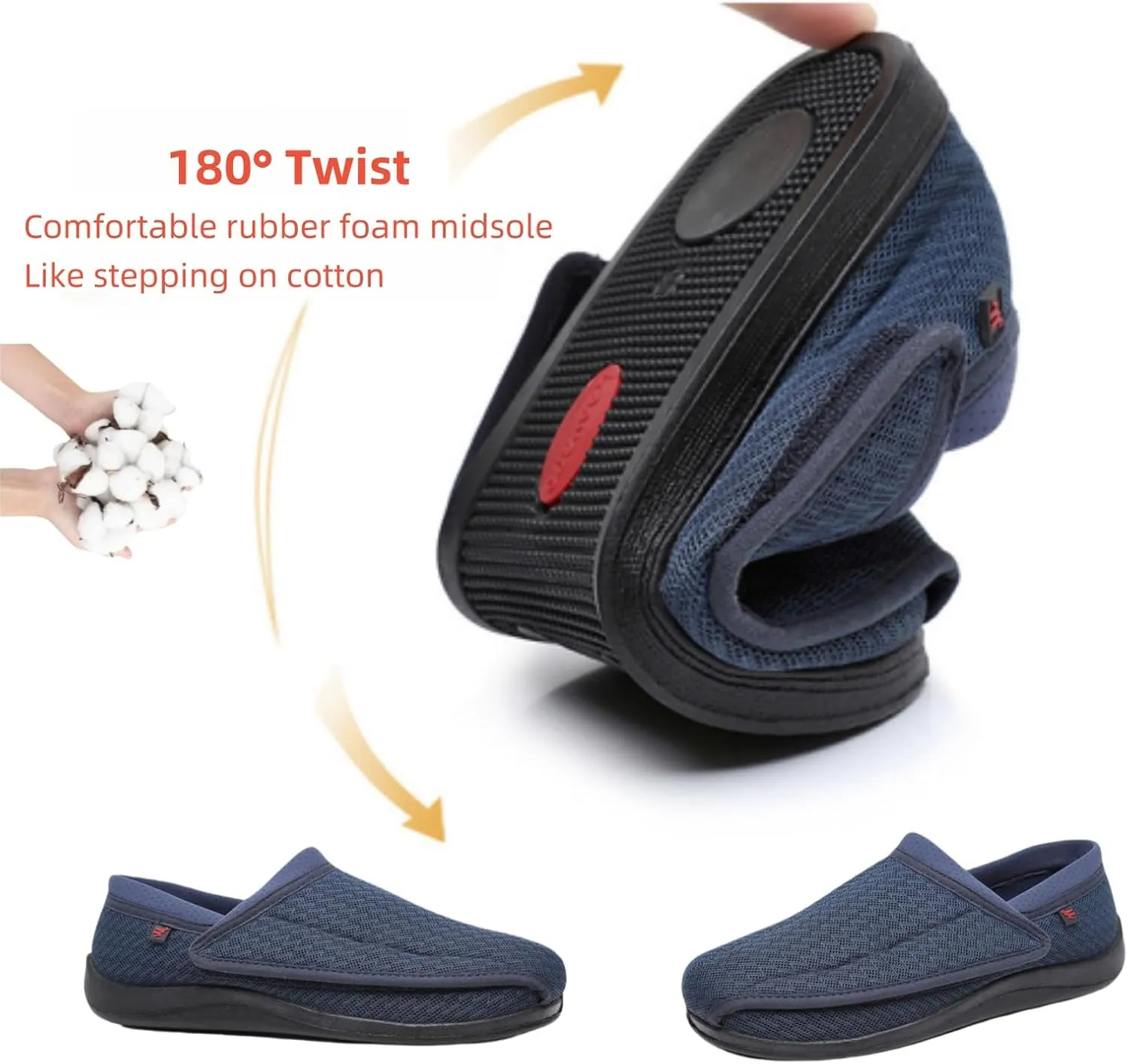 Diabetic Foot Shoes,Special Shoes for Hallux Valgus,Loose,Widened and Enlarged,Suitable for Swollen Feet,Deformed Feet,Diabetic Patients,Gout Edema,Swollen Feet of The Elderly