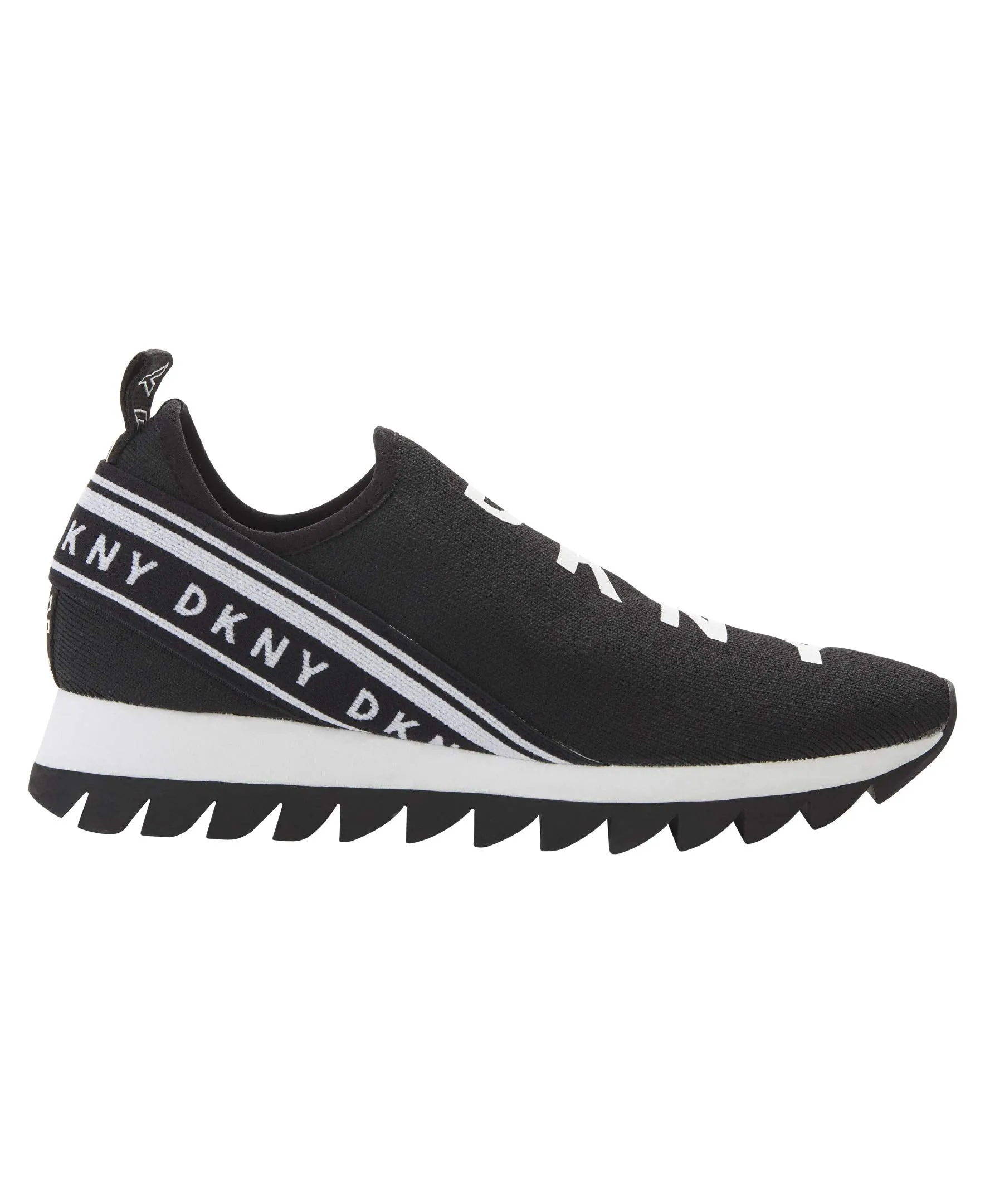 DKNY Women's Knit Slip on Sneaker, Black Abbi, 6