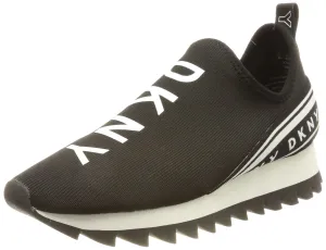 DKNY Women's Knit Slip on Sneaker, Black Abbi, 6