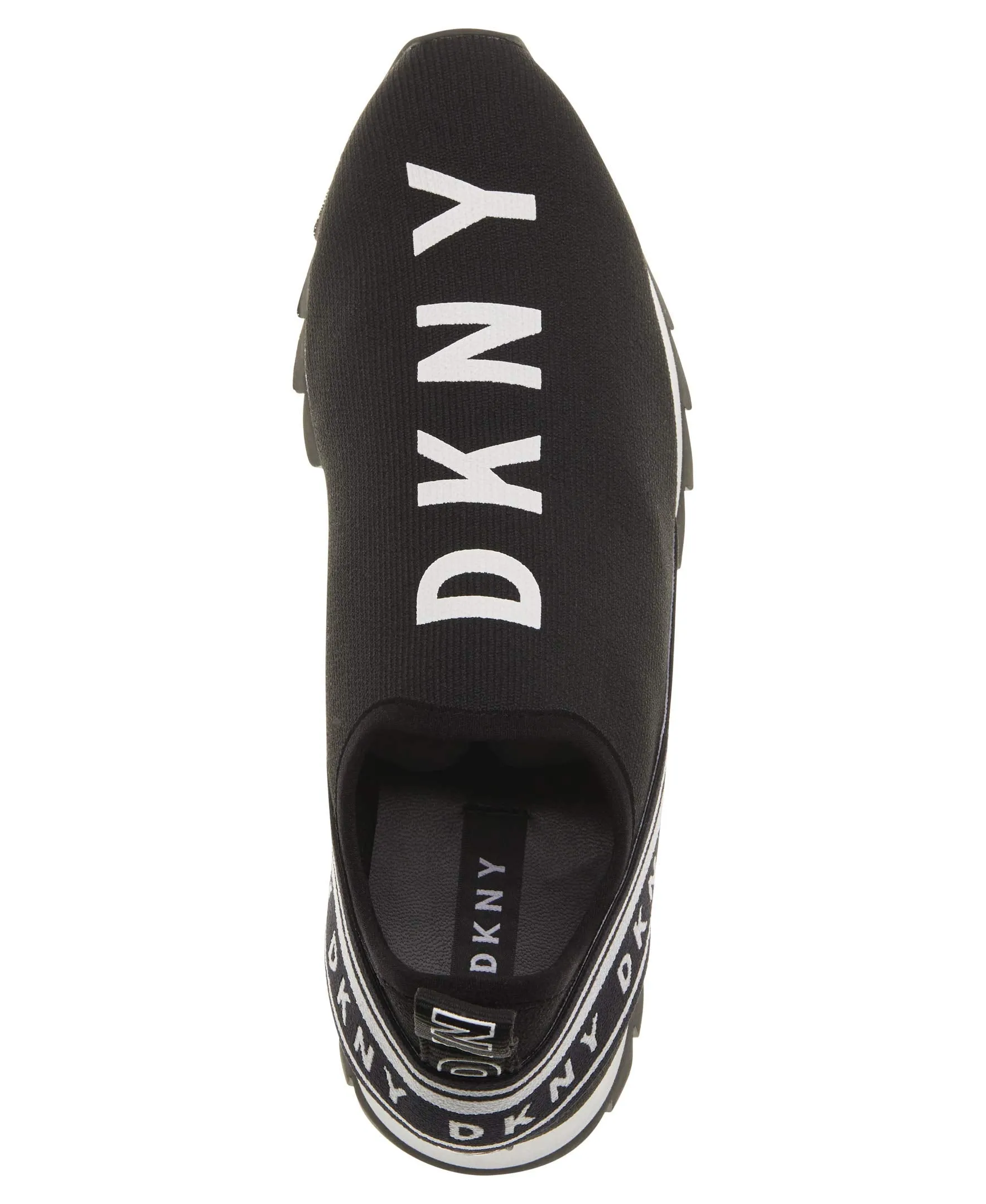 DKNY Women's Knit Slip on Sneaker, Black Abbi, 6