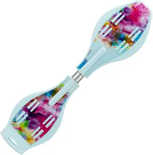 Durable Caster Skateboard with 2 Illuminated Wheels, 360 Degree Turning Skate Board, Funny Twistboard for Teens and Adults
