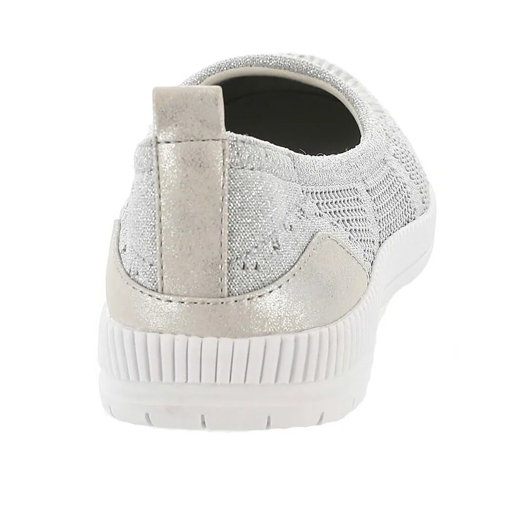 Easy Spirit Women's Glitz 2 Sneaker, Silver Knit, 8