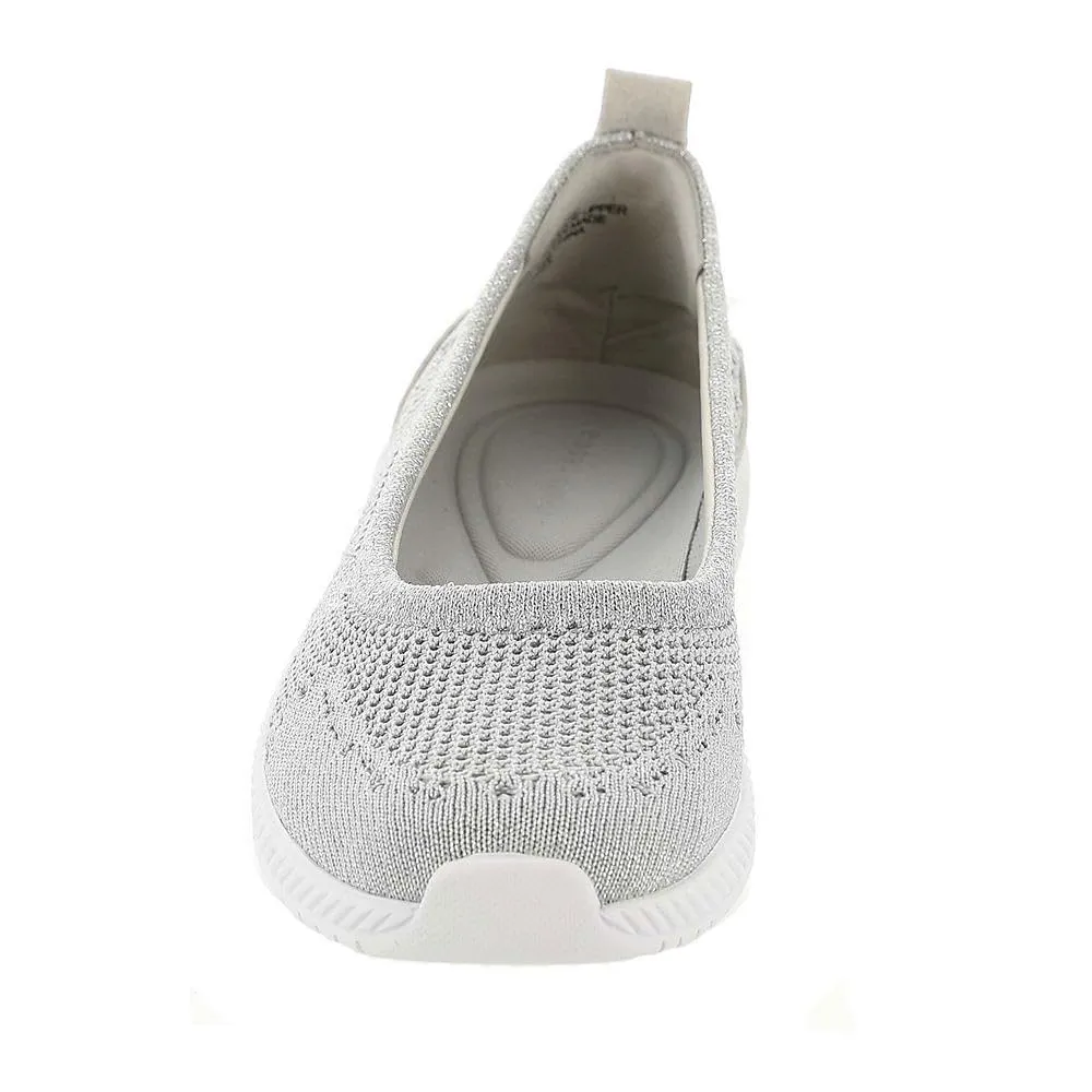 Easy Spirit Women's Glitz 2 Sneaker, Silver Knit, 8