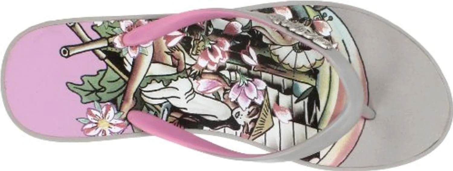 Ed Hardy Women's Kim Wedge Flip Flop