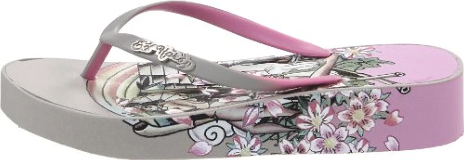 Ed Hardy Women's Kim Wedge Flip Flop