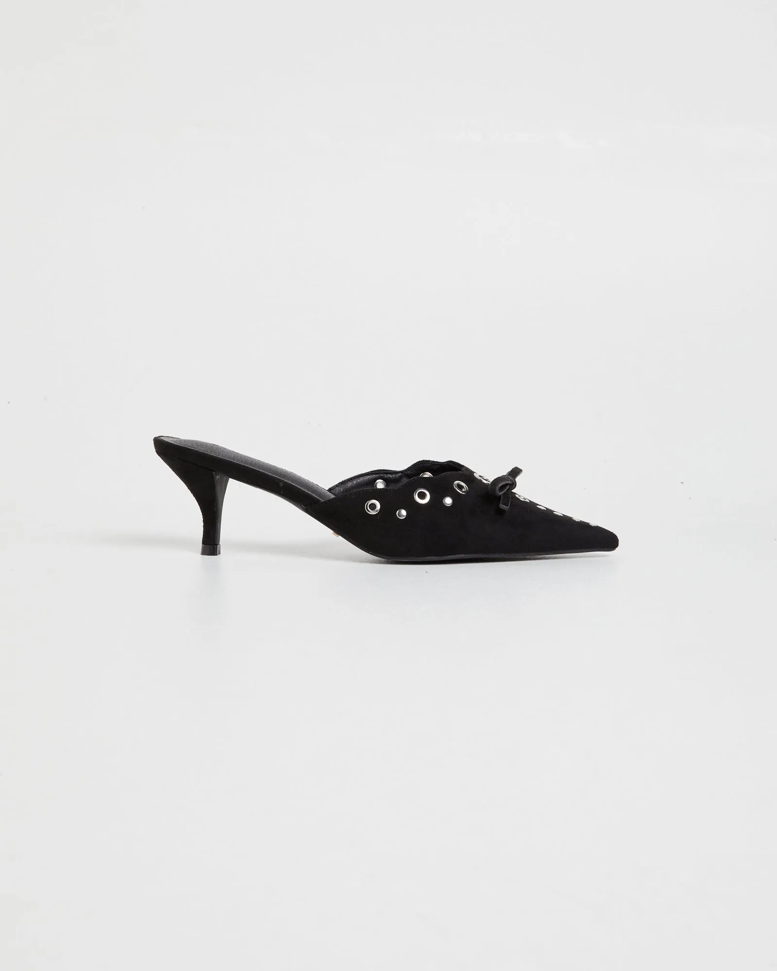 Elio Pointed Mule Black Suede