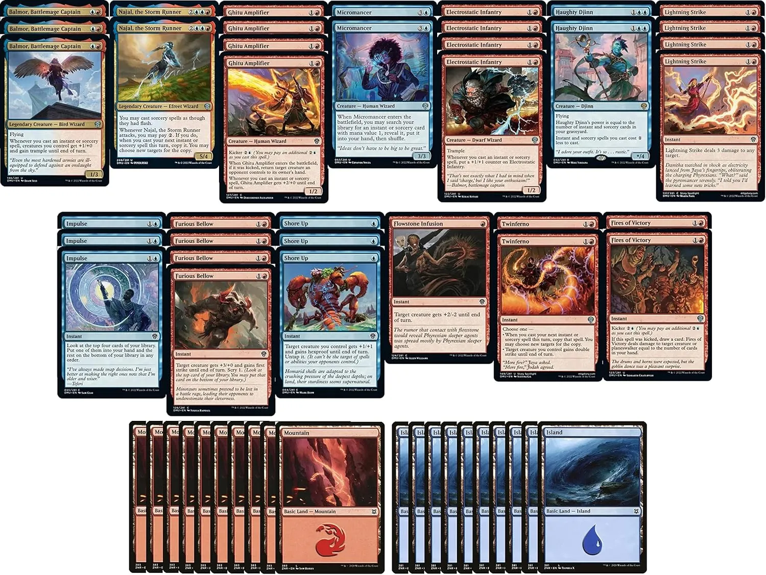 Elite Blue Red Spellslinger Deck - Izzet Spells Burn - Very Powerful - Modern Legal - Custom Built - Magic The Gathering - MTG - 60 Card!