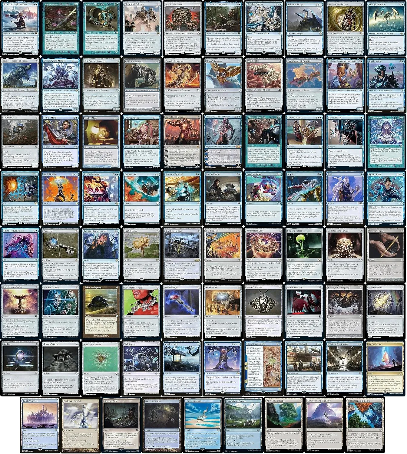 Elite Commander Urza Artifacts Deck - Mono Blue - Urza, Lord High Artificer - EDH cEDH - 100 Card - Custom Magic The Gathering Deck - Very Strong!