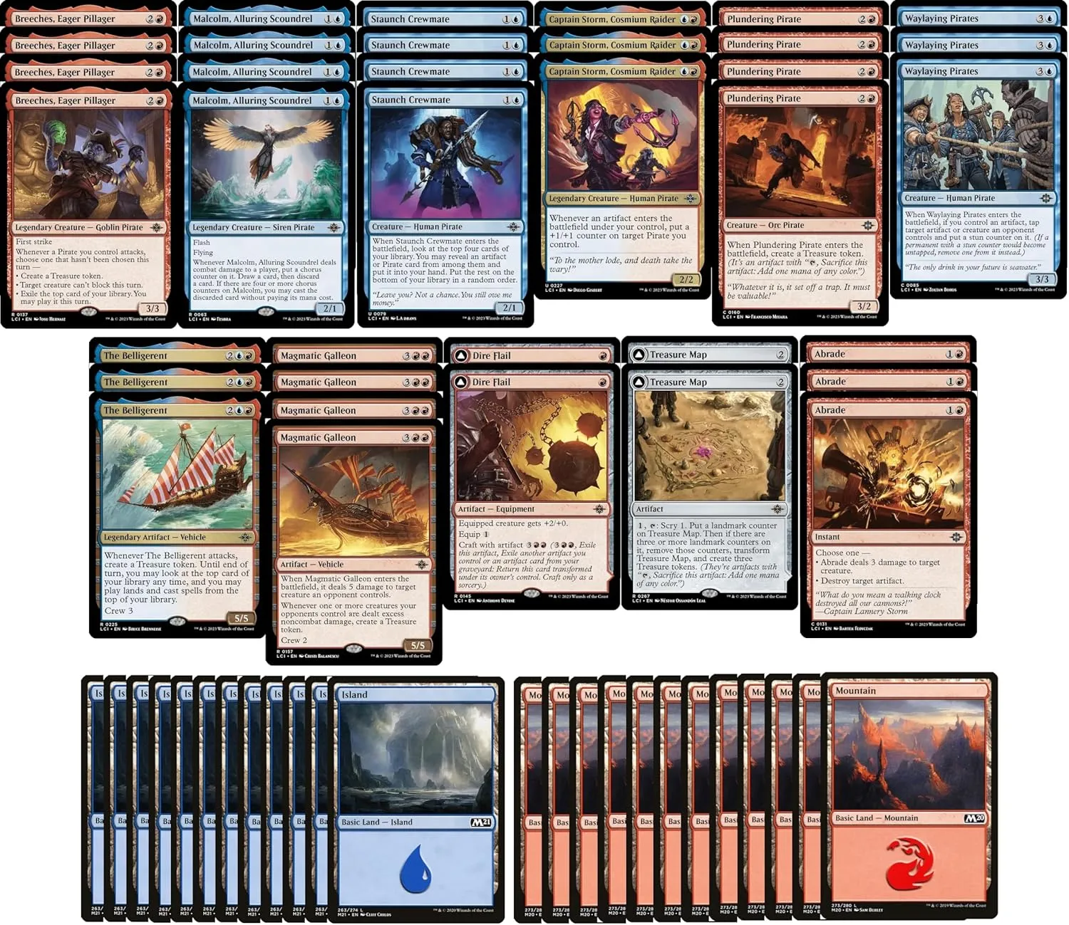 Elite Pirate Deck - Izzet Red Blue - Modern Legal - Custom Built - Magic The Gathering - MTG - 60 Card!