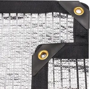 e.share 85% Aluminum Shade Cloth Fabric Sun Block Car Sunshade Pet Sunshade Reflective with Grommets for Pergola Cover Canopy 10ft X 20ft