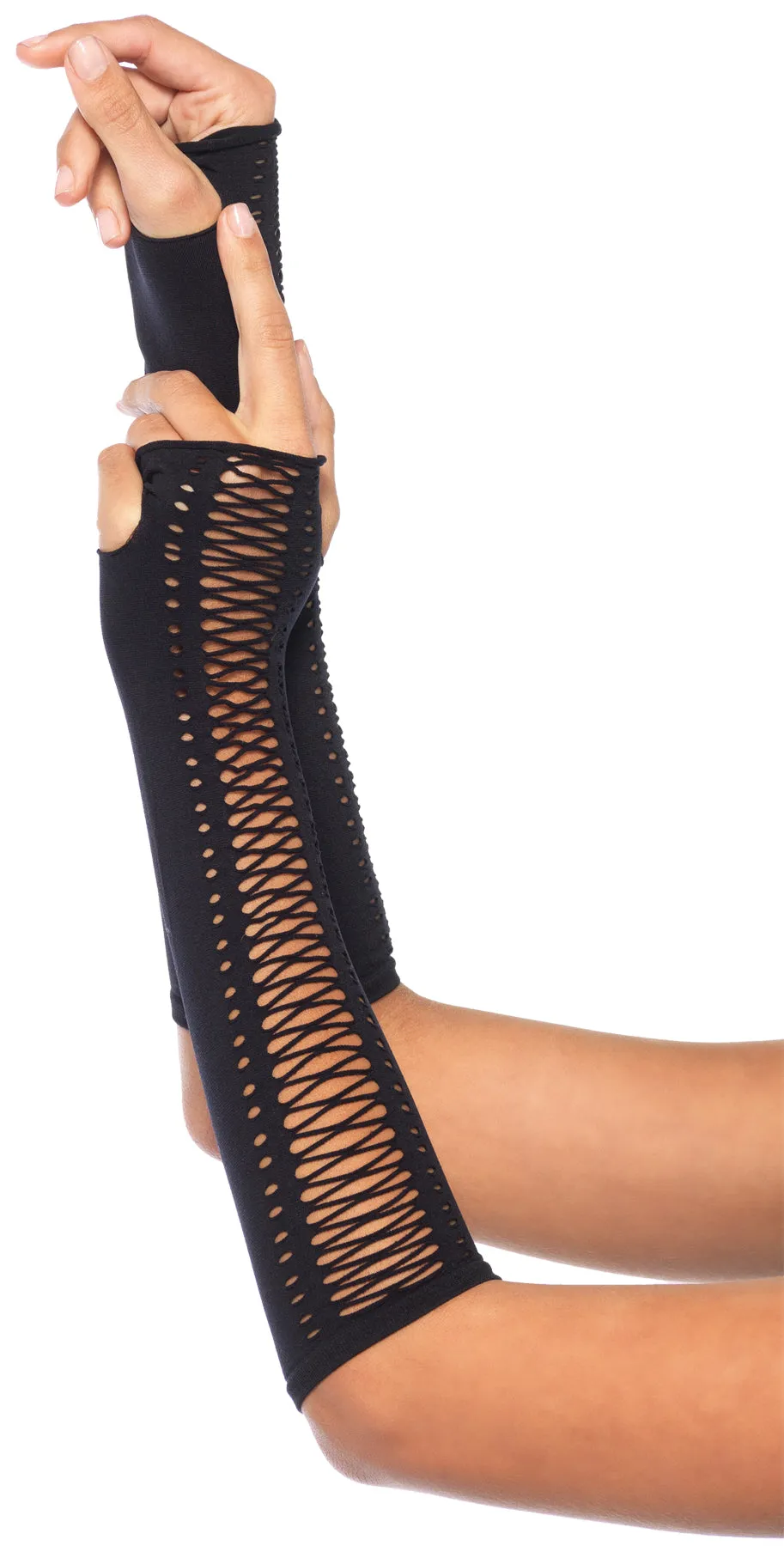 Faux Lace-Up Gloves