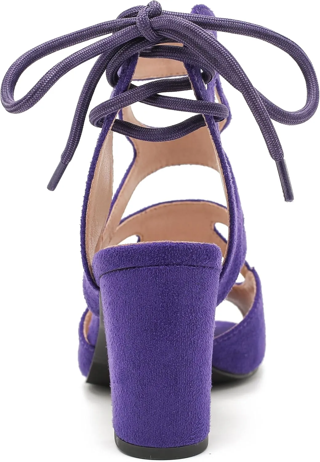 fereshte Womens Gladiator Sandals Strappy Lace Up Hollow Out Chunky High Heels