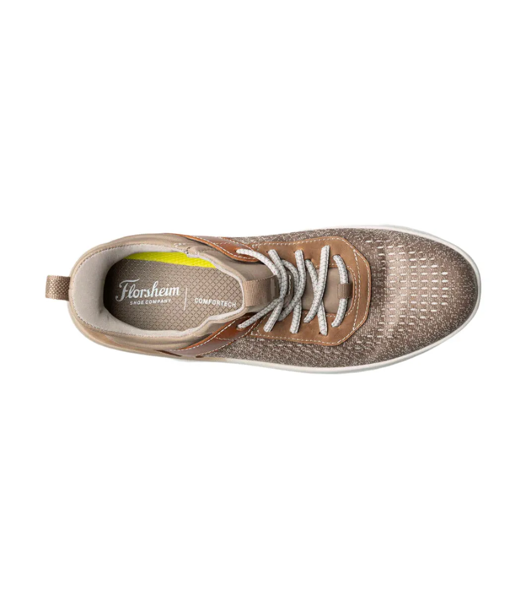Florsheim Men's Fleet Knit Elastic Lace Sneaker - Taupe