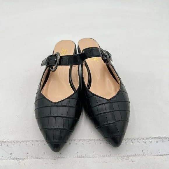 FOWT Women Fashion Croc-textured Sandals, Sexy Pointed Toe Slingback Pumps,