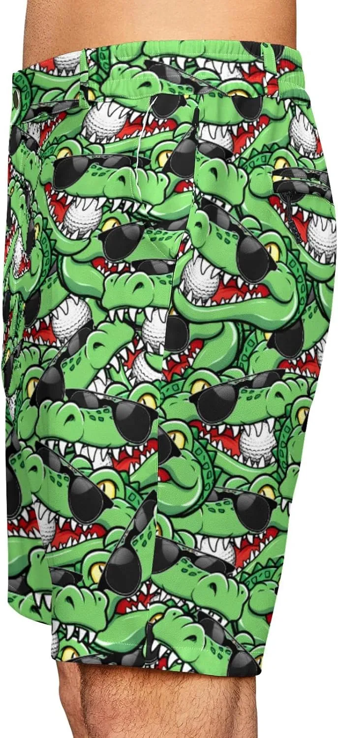 Funny Men's Golf Shorts Fun Work Polo Dress Short for Men Lightweight Quick Dry Multi-Pocket