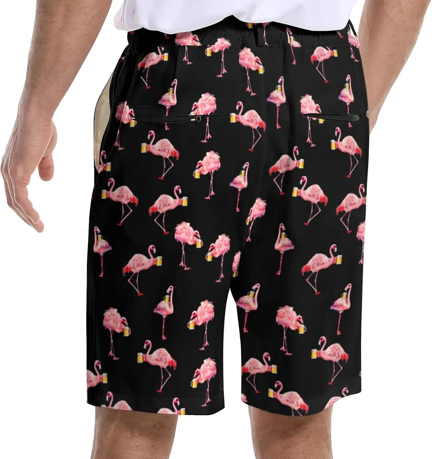 Funny Men's Golf Shorts Fun Work Polo Dress Short for Men Lightweight Quick Dry Multi-Pocket