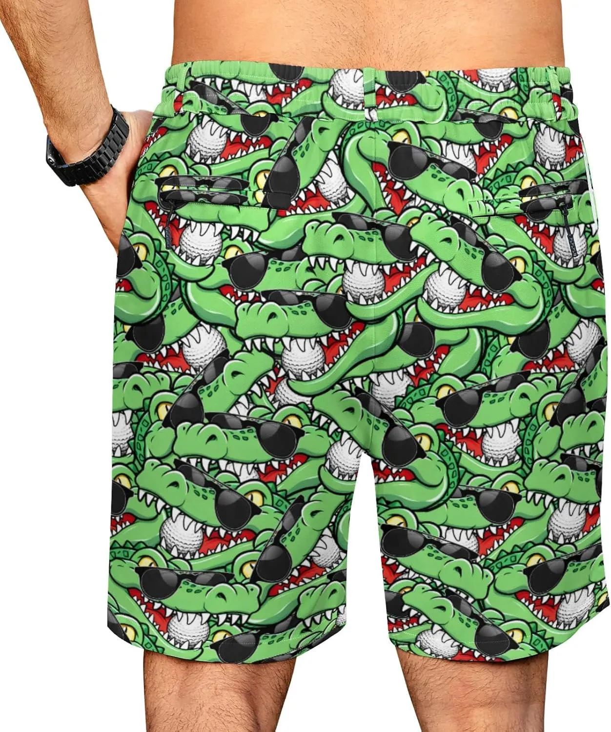 Funny Men's Golf Shorts Fun Work Polo Dress Short for Men Lightweight Quick Dry Multi-Pocket