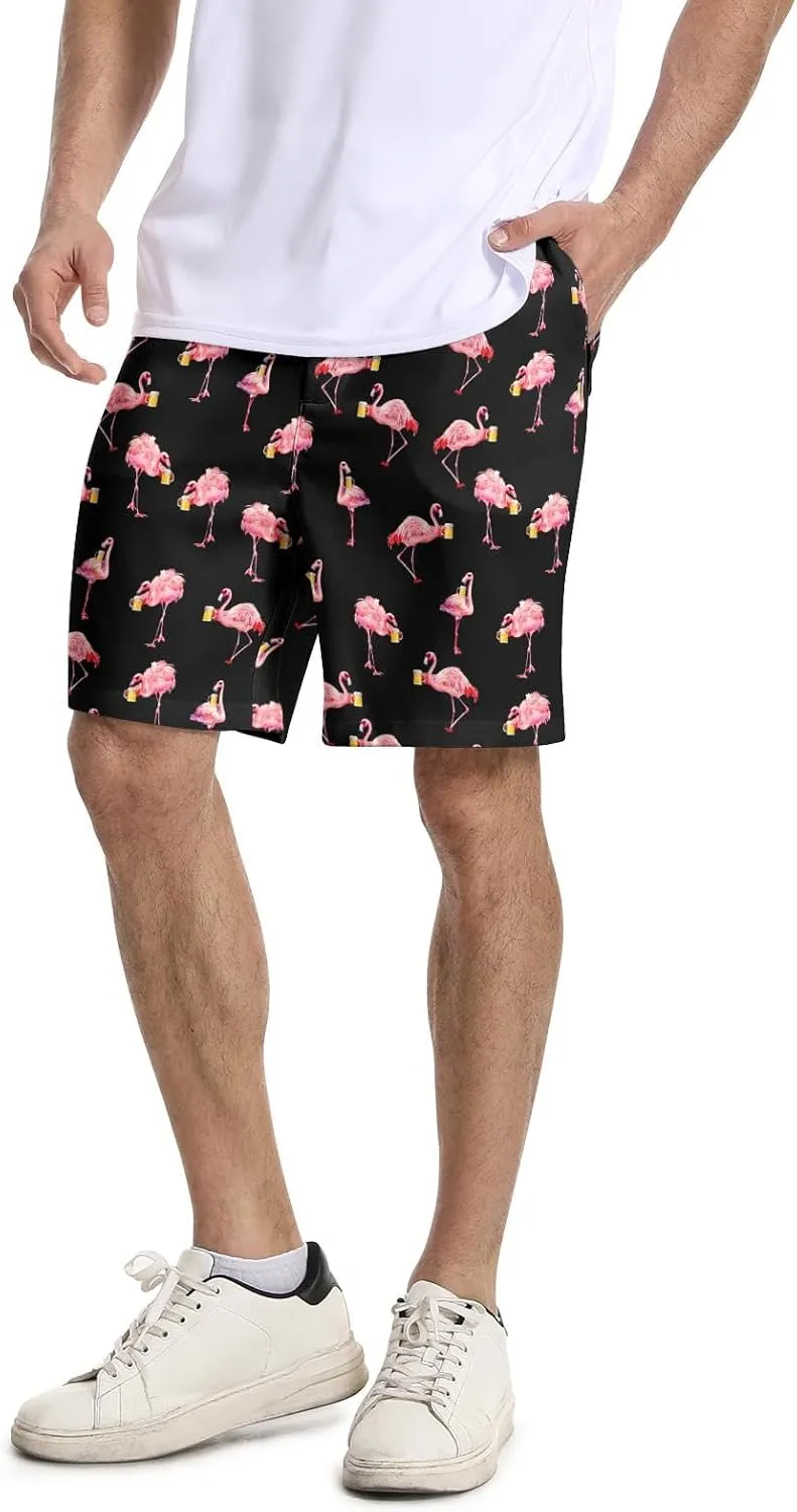 Funny Men's Golf Shorts Fun Work Polo Dress Short for Men Lightweight Quick Dry Multi-Pocket