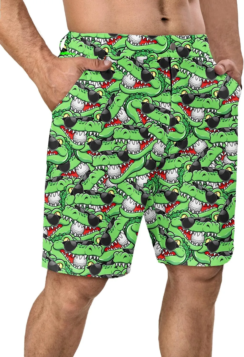 Funny Men's Golf Shorts Fun Work Polo Dress Short for Men Lightweight Quick Dry Multi-Pocket