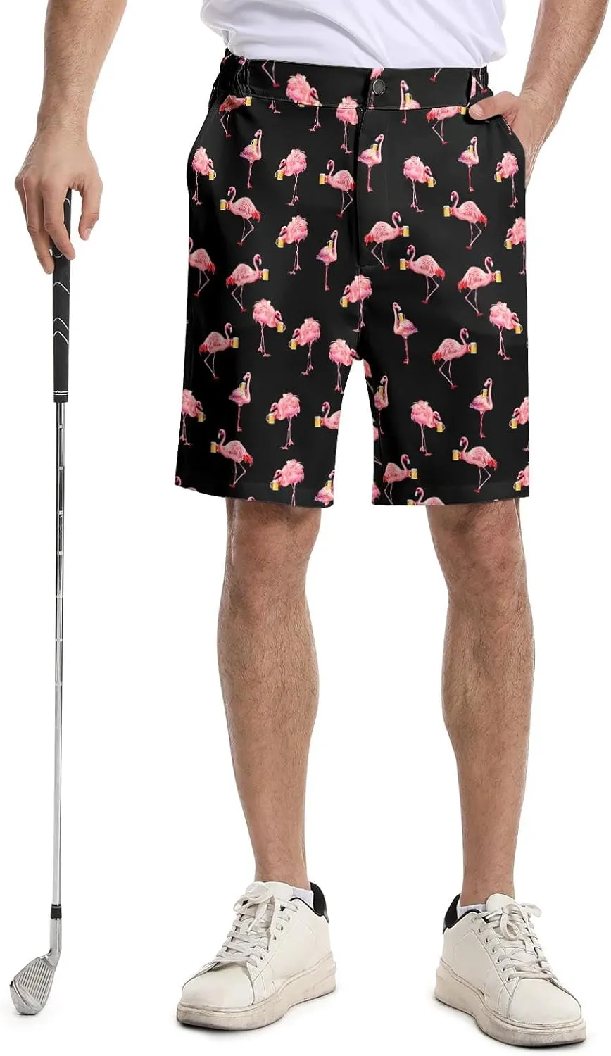 Funny Men's Golf Shorts Fun Work Polo Dress Short for Men Lightweight Quick Dry Multi-Pocket