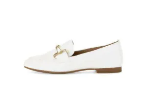 Gabor White Leather Loafer |6521120