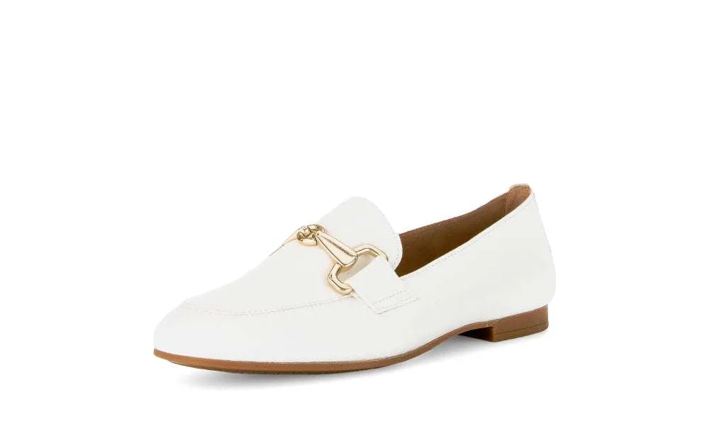 Gabor White Leather Loafer |6521120