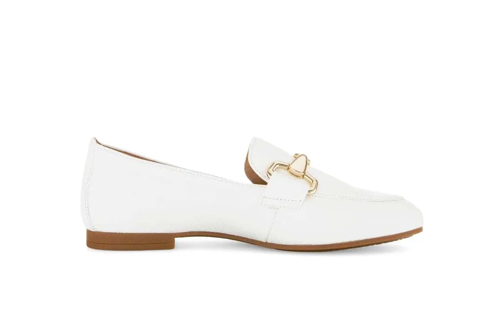Gabor White Leather Loafer |6521120