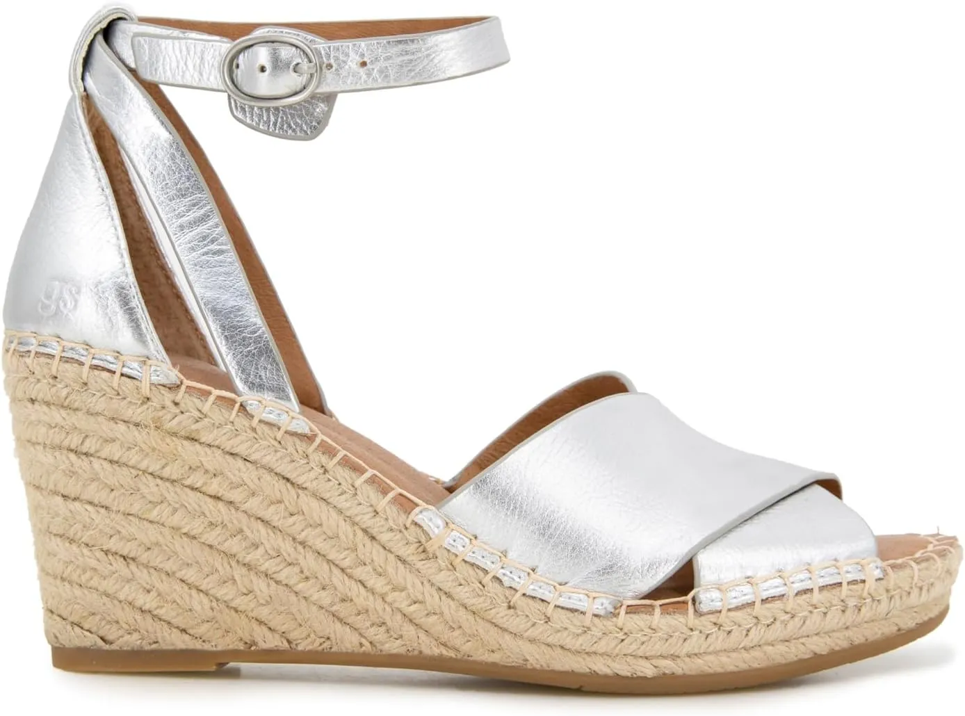 Gentle Souls by Kenneth Cole Women's Charli X Band Buckle Heeled Sandal Espadrille Wedge
