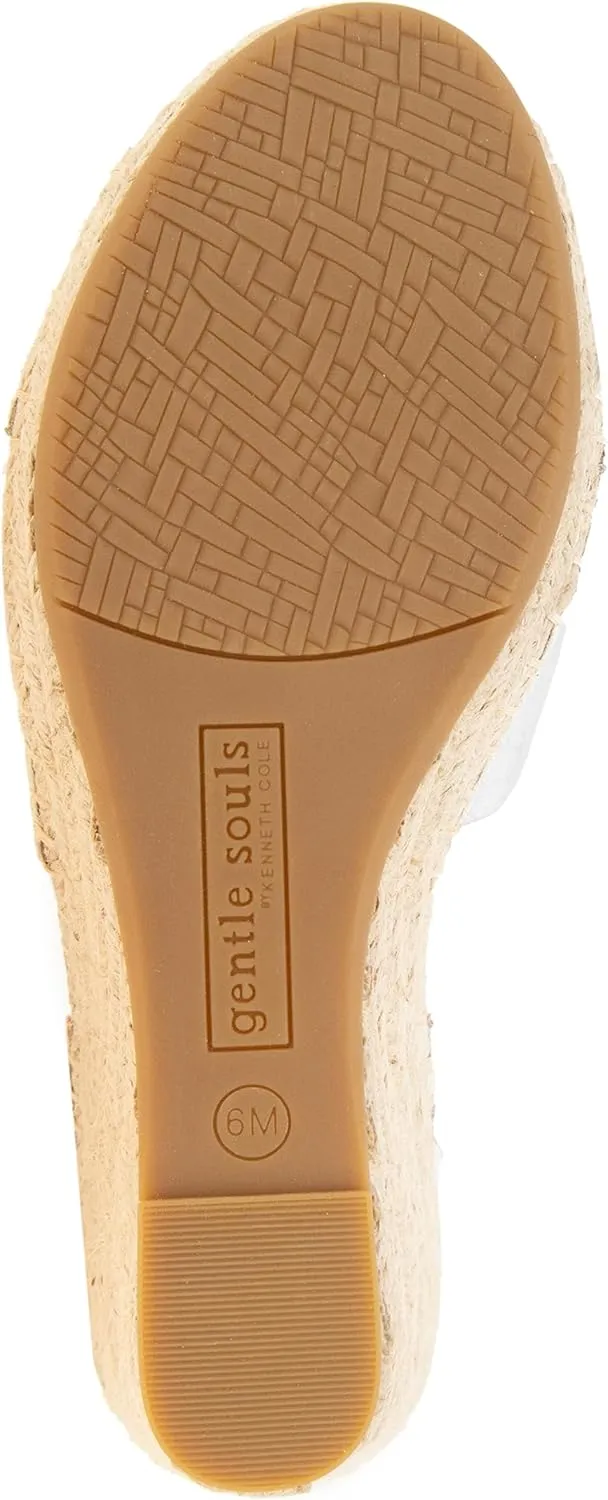 Gentle Souls by Kenneth Cole Women's Charli X Band Buckle Heeled Sandal Espadrille Wedge