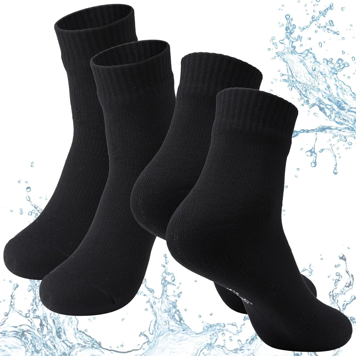 Geyoga 2 Pairs Waterproof Unisex Breathable Ankle Socks Skiing Hiking Wading Fishing Outdoor Socks for Men Women, Large