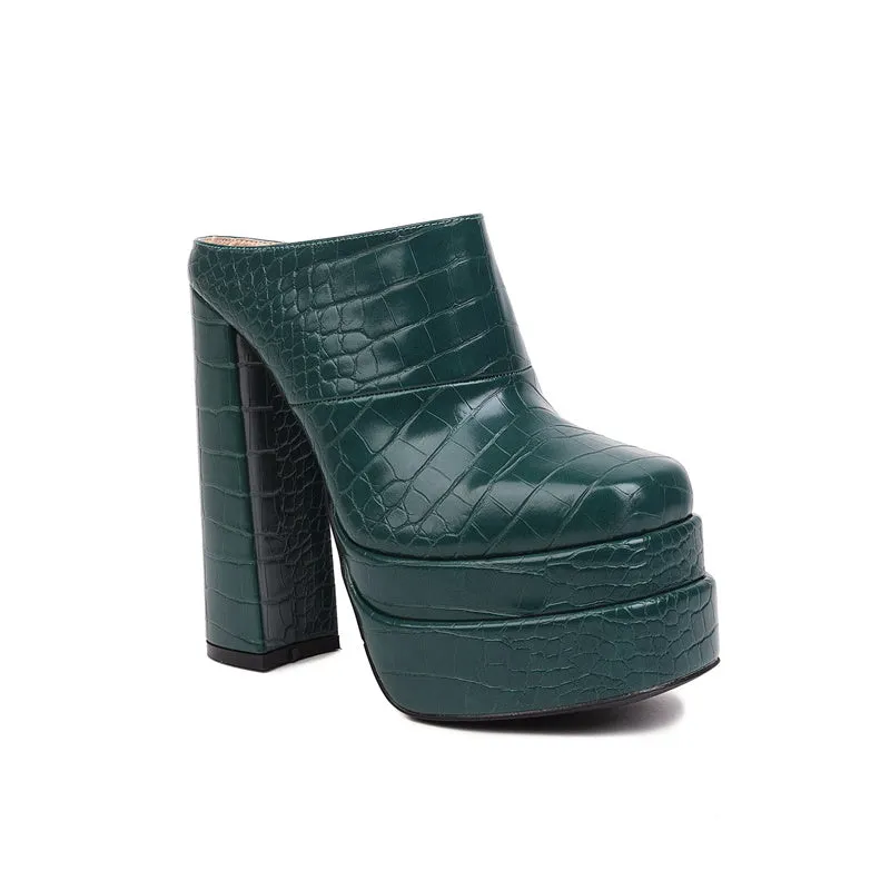 Ginny Green Mule Heels