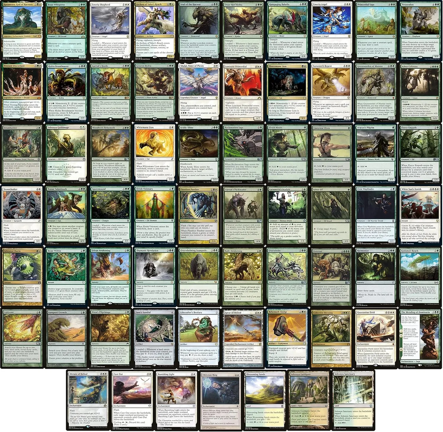 Green White Ramp/Draw/Huge Creature EDH Deck - Custom Built - Elite - MTG - Commander - 100 Card