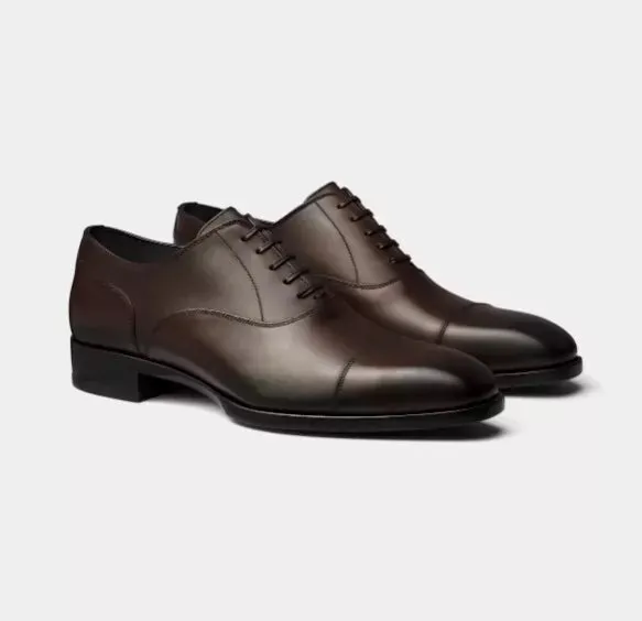 Handmade Men Lace Up Brown Leather Business Shoe, Party Wear Shoe, Office Shoe