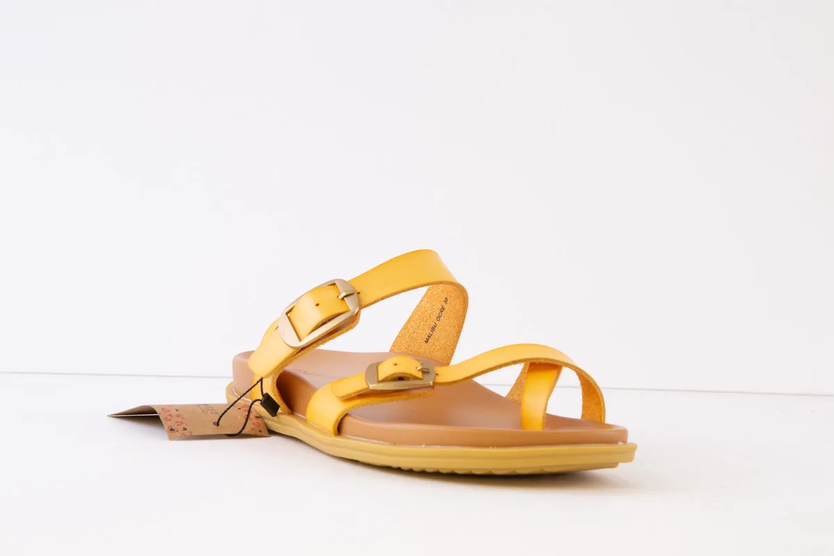 HEAVENLY FEET - MALIBU FLAT TOE-TOST MULE - YELLOW