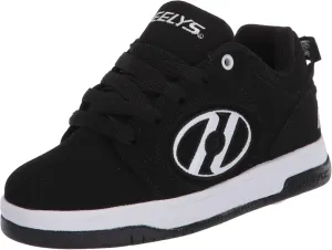 Heelys girls Voyager Tennis Shoe, Black/White, 5 Big Kid US