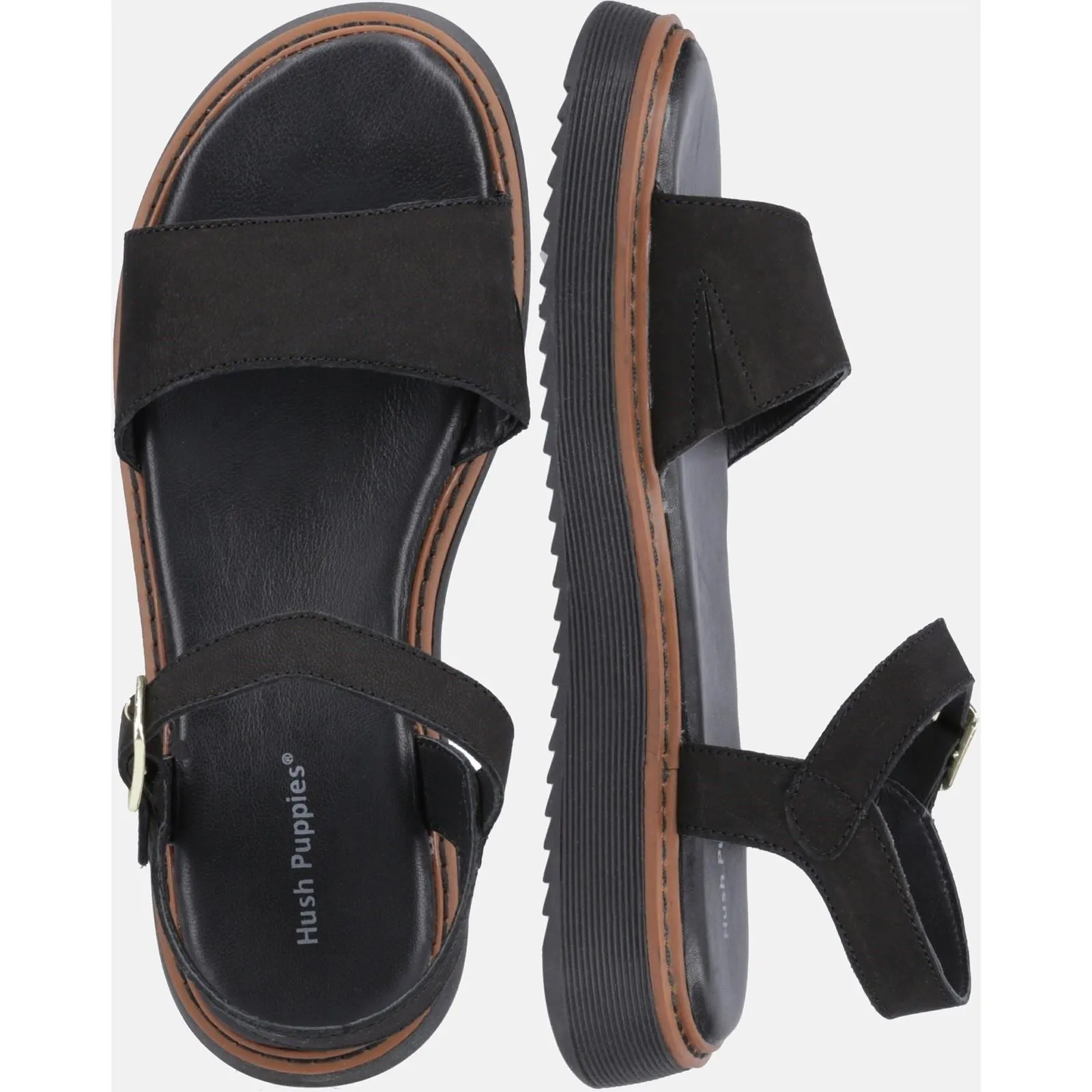 Hush Puppies Cassie Nubuck Women's Black Sandals