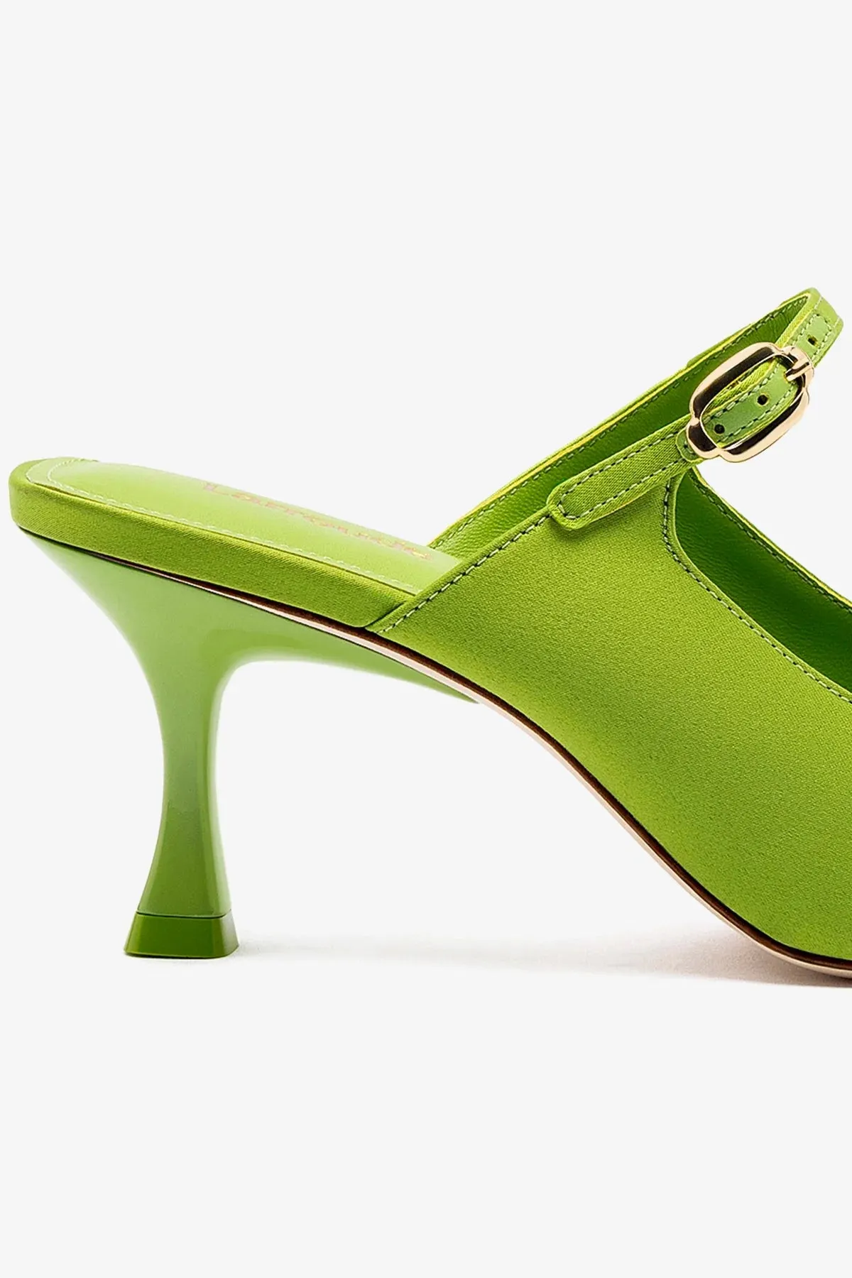 Ines Mule In Kiwi Satin