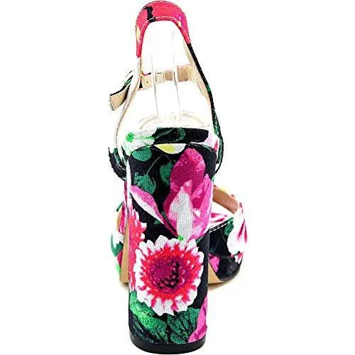 Isla Dress Sandal, Black Floral, 7.5 M Us