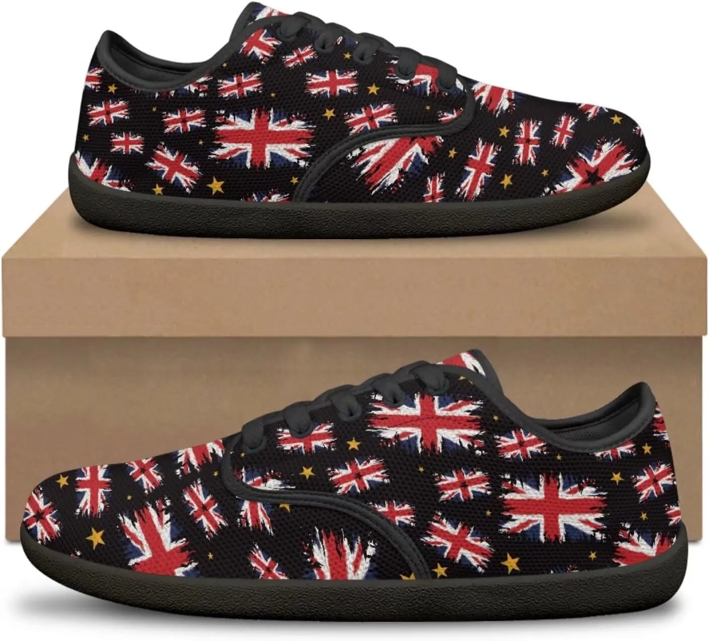 Jeiento American Flag Hike Barefoot Shoes with Wide Toe Box for Men Patriots, Non-Slip