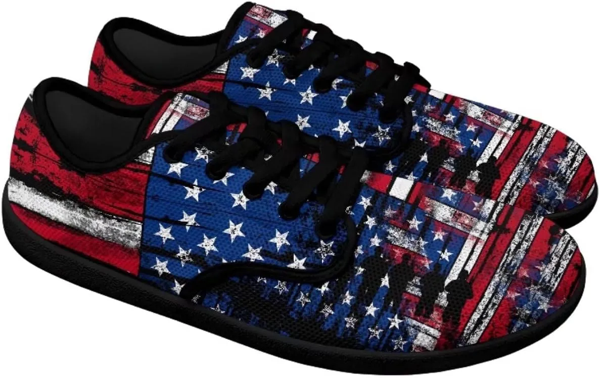Jeiento American Flag Hike Barefoot Shoes with Wide Toe Box for Men Patriots, Non-Slip