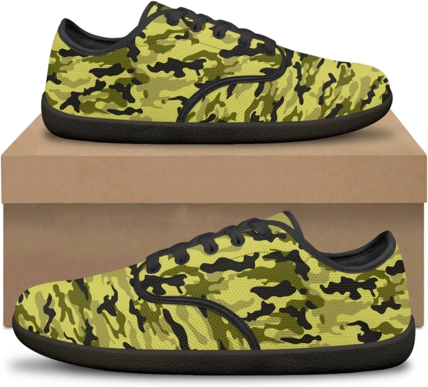 Jeiento Camouflage Theme Barefoot Shoes Men Zero Drop Shoes Mens Workout Shoes
