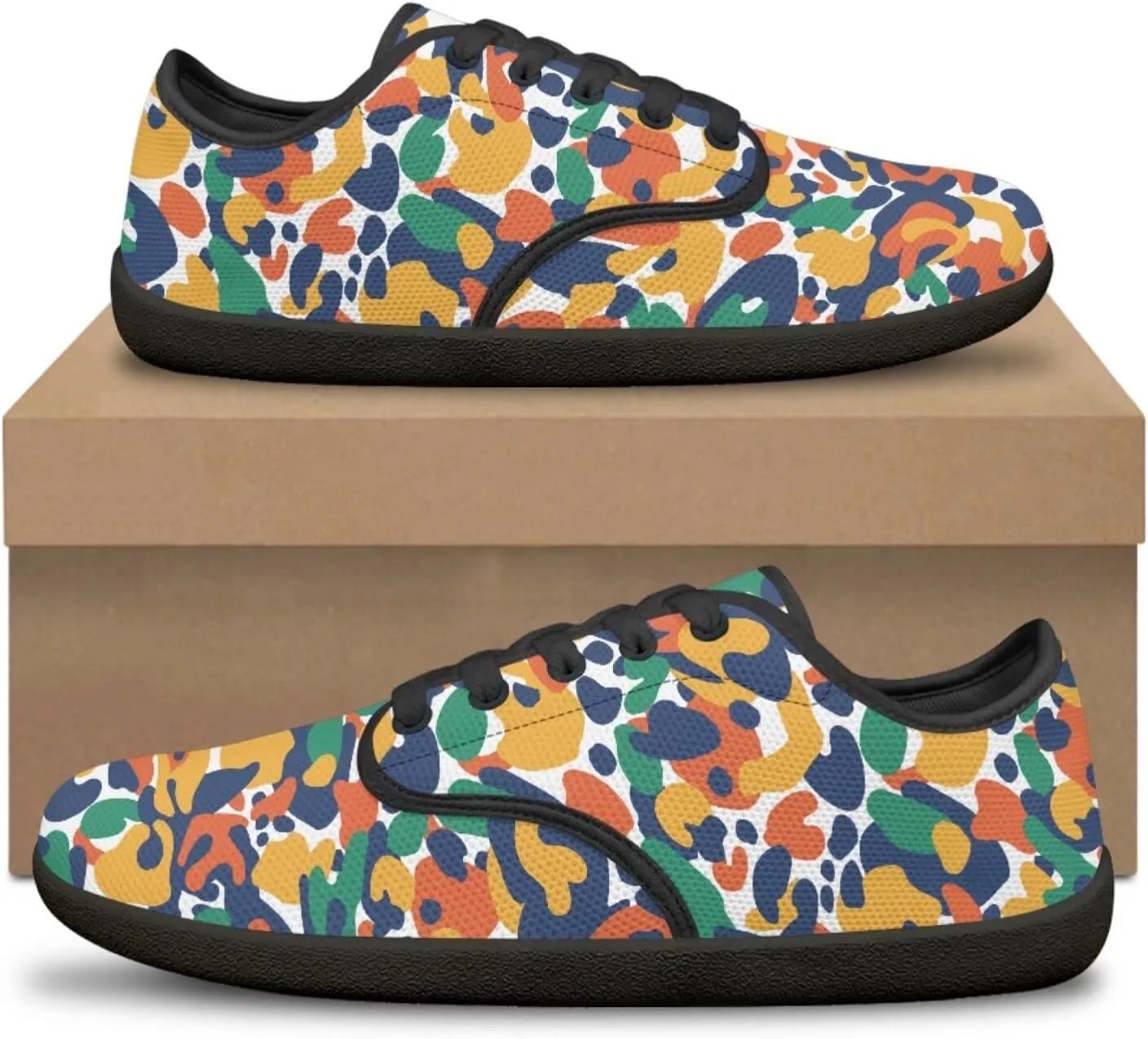 Jeiento Camouflage Theme Barefoot Shoes Men Zero Drop Shoes Mens Workout Shoes