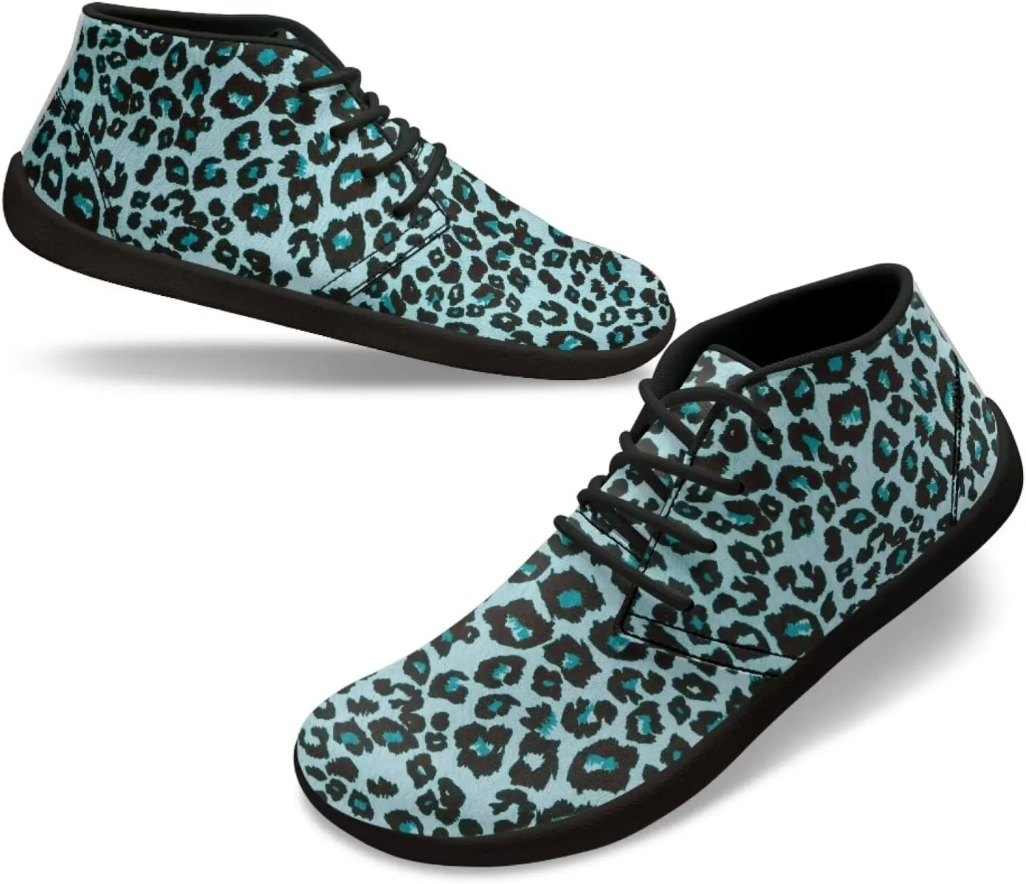 Jeiento Fish Scale Print Mens Barefoot Walking Shoes with Rubber Sole Zero Drop Sole