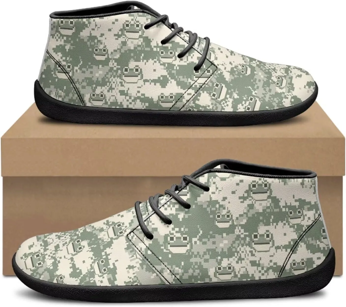 Jeiento Men Barefoot Shoes Camouflage - Wide Toe Box Camo Zero Drop Sole Walking Shoes