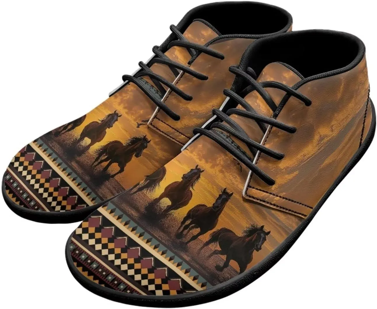 Jeiento Men's Minimalist Horse Walking Shoes Wide Toe Barefoot Shoes Casual Sneakers