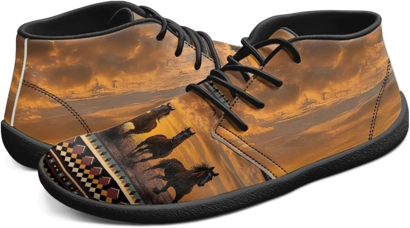 Jeiento Men's Minimalist Horse Walking Shoes Wide Toe Barefoot Shoes Casual Sneakers