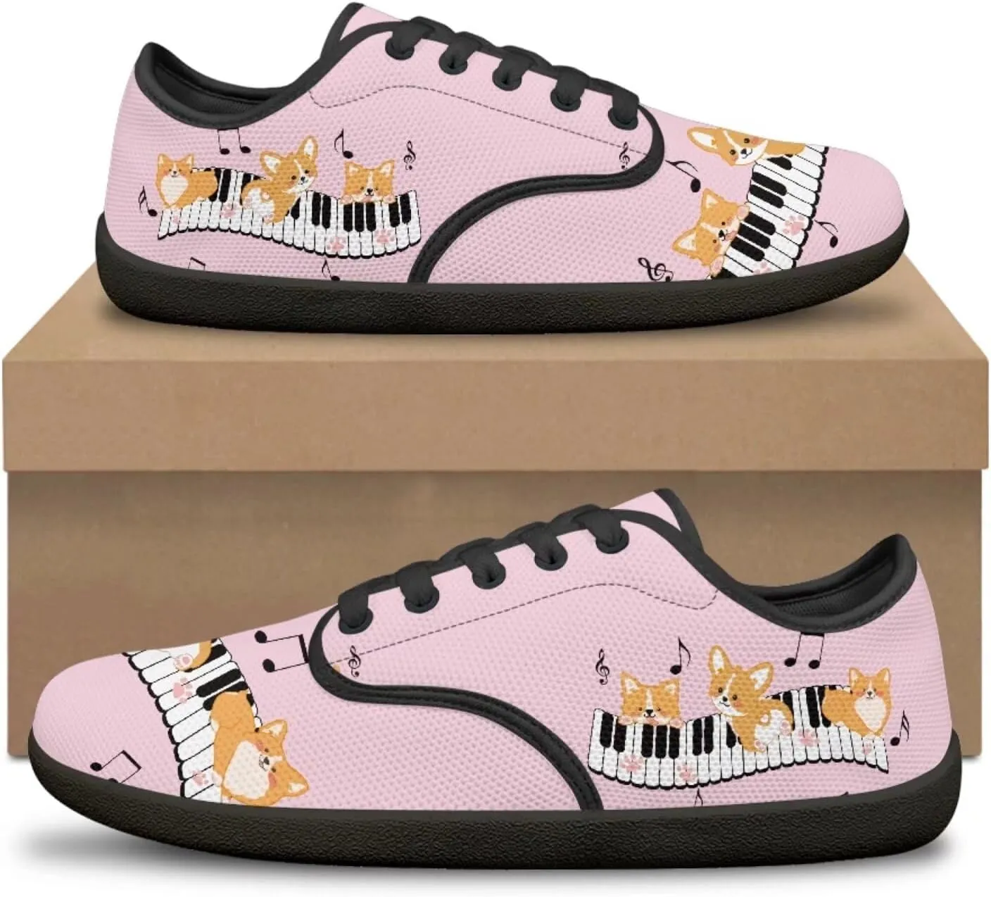 Jeiento Music Theme Hike Barefoot Shoes Men, Grounded Footwear Barefoot for Womens Mens