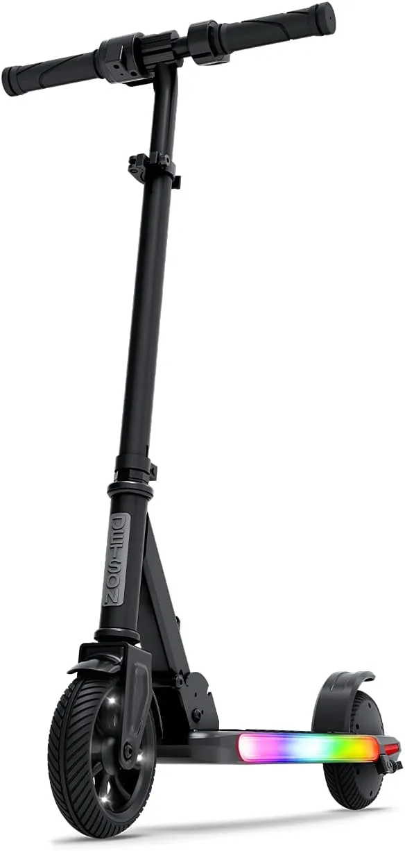 Jetson Omega Electric Scooter, Up To 10 MPH, Range Up To 5 Miles, 150-Watt Motor, Foldable, 3 Speed Mode, Light-Up Deck, Ages 8 , Black, JOMEGA-BLK