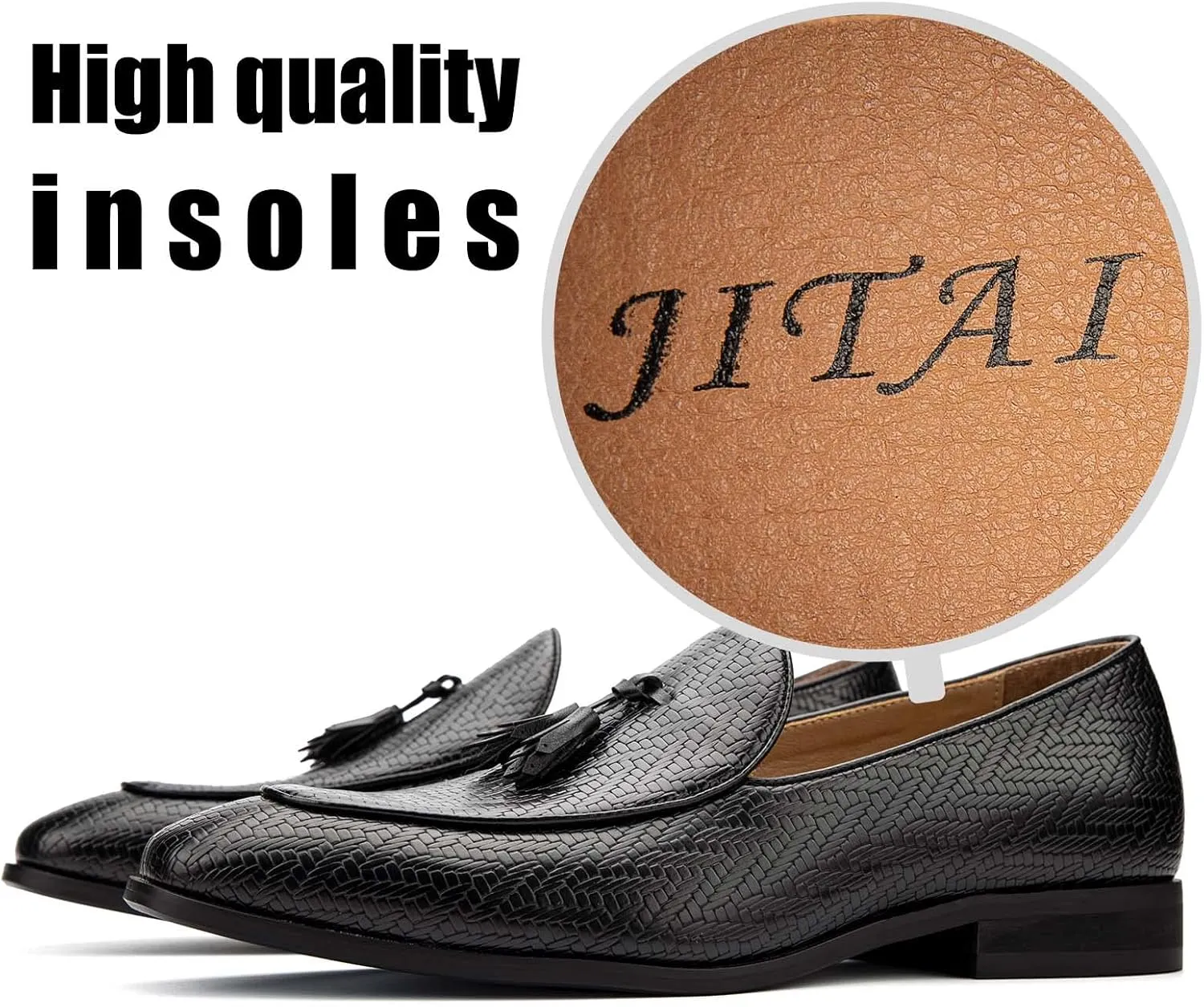 JITAI Mens Loafers Shoes Slip On Driving Shoes Casual Dress Loafer Business Fashion Shoes