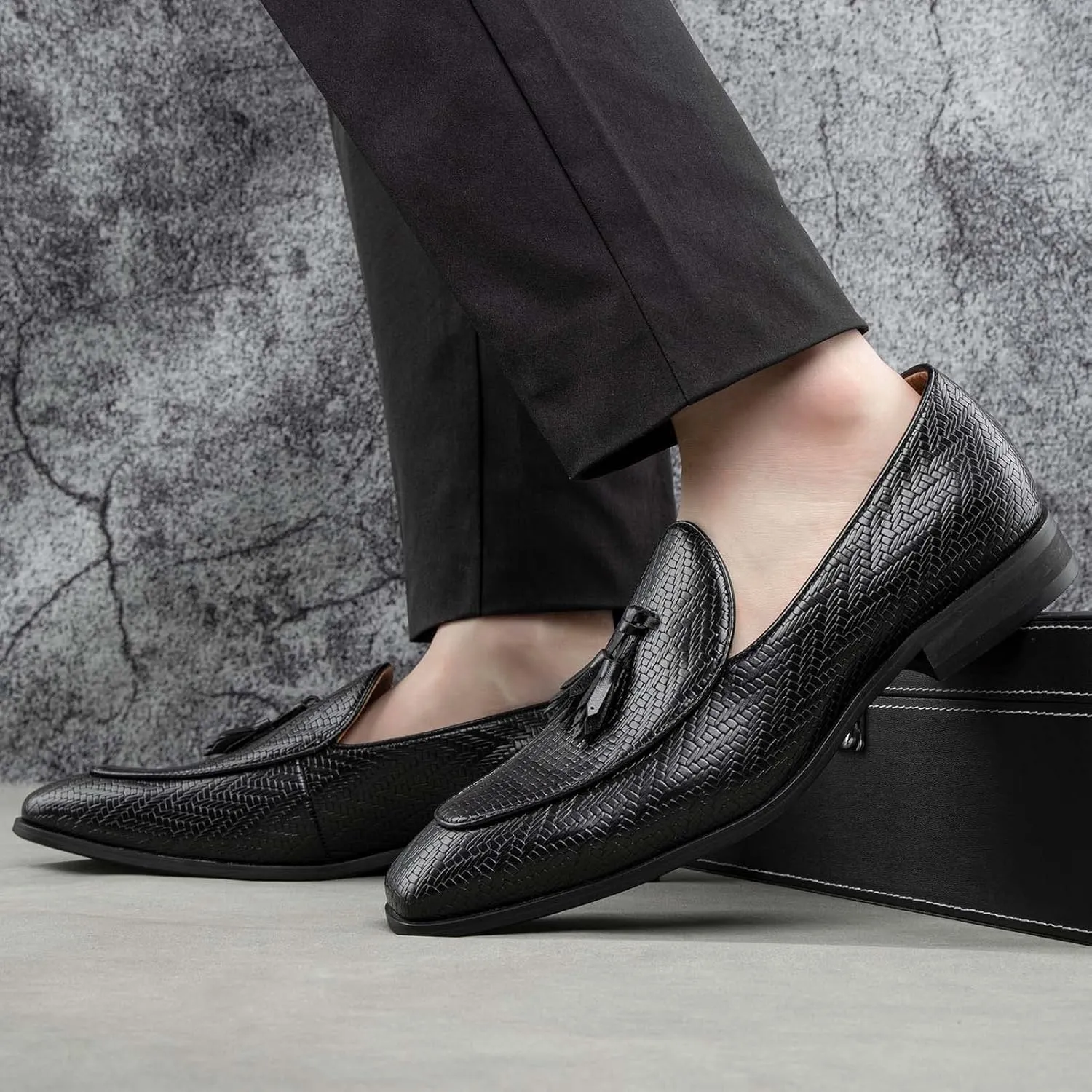 JITAI Mens Loafers Shoes Slip On Driving Shoes Casual Dress Loafer Business Fashion Shoes